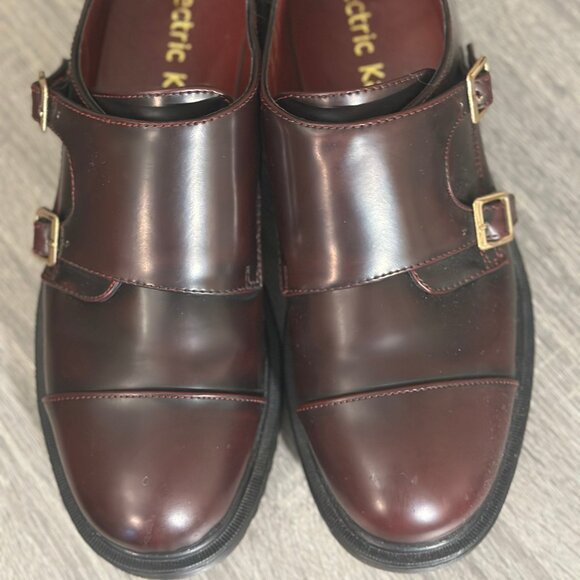 Electric Karma Burgundy Double Monk Strap Shoes – Modern British Style - Picture 5 of 5
